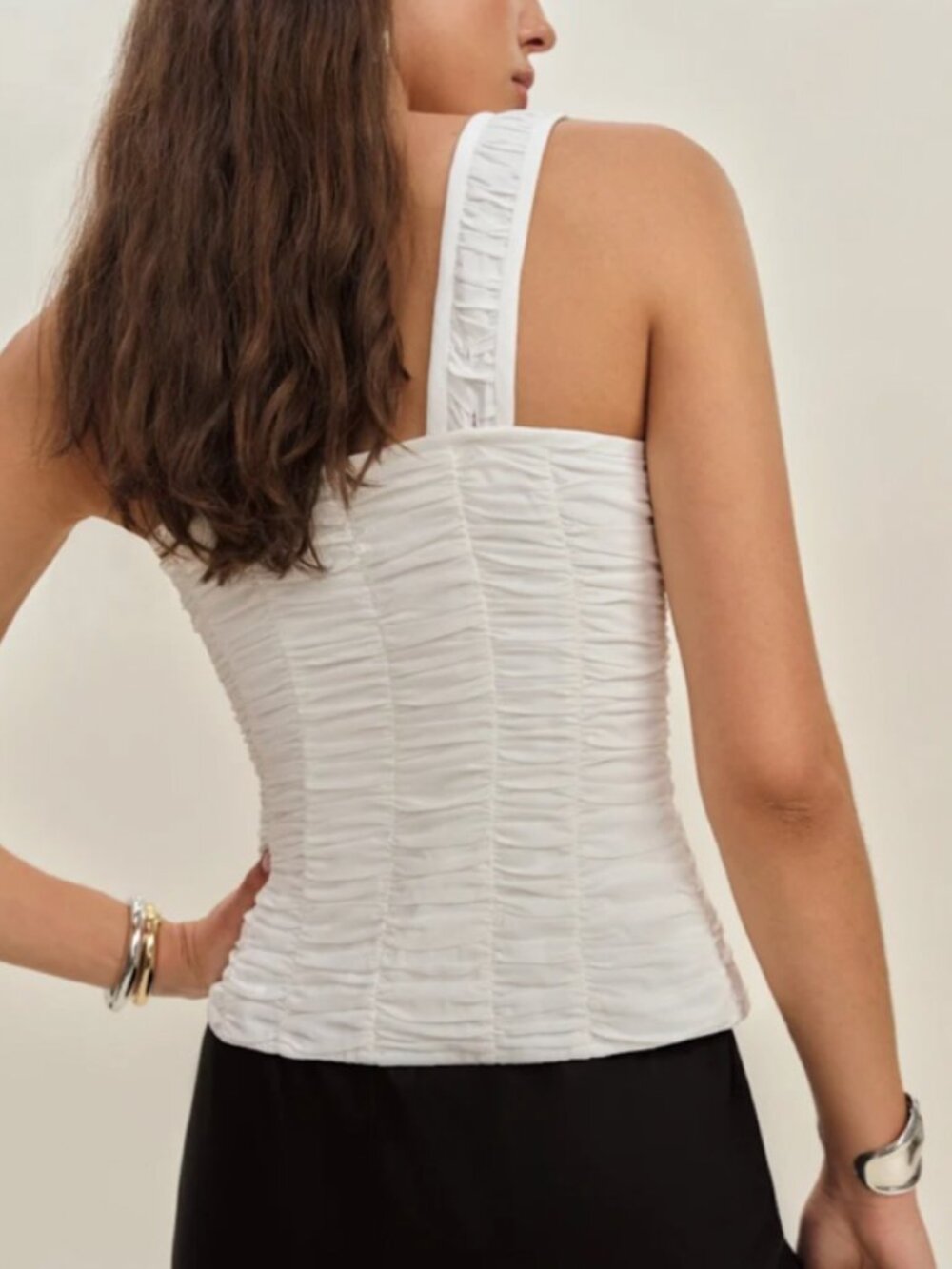 NWT Reformation Archer Top Sz6 White French Summer Casual Tank Cotton - Picture 2 of 6